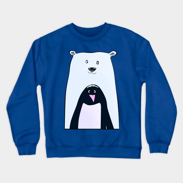 Penguin and Polar Bear Crewneck Sweatshirt by Komataguri